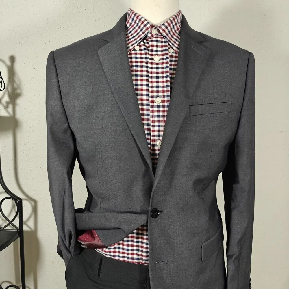 Express Photographer Men's Sport Coat‎ Blazer CH Gray Wool Blend Slim Fit 42L